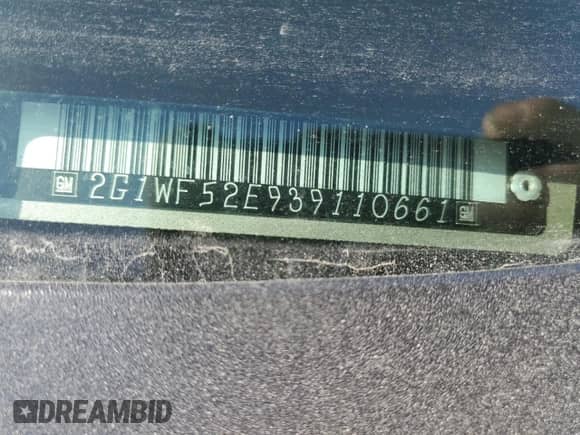 2003 Chevrolet Impala with VIN 2G1WF52E939110661, listed as a Copart auction lot 75847644 with 161,930 mi miles and Salvage title. Bid and sale history available at DreamBid. Image 12.