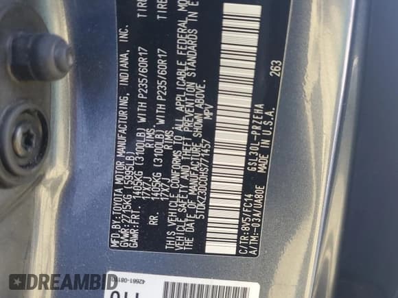 ✅ 2017 Toyota Sienna LE Auto Access Seat • VIN: 5TDKZ3DC0HS771457 • Lot: 82721385. Wystawiony na Copart z przebiegiem 116 721 mil. Bezpłatny archiwum sprzedaży aukcyjnych z USA i szczegółowy raport historii pojazdu na DreamBid. Zdjęcie 14.