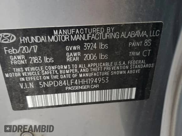 2017 Hyundai Elantra SE z VIN 5NPD84LF4HH194953, wystawiony jako Copart lot #71695695 z przebiegiem 124 703 mil mil oraz Szkoda całkowita • Salvage title. Historia ofert i sprzedaży dostępna na DreamBid. Obrazek 12.