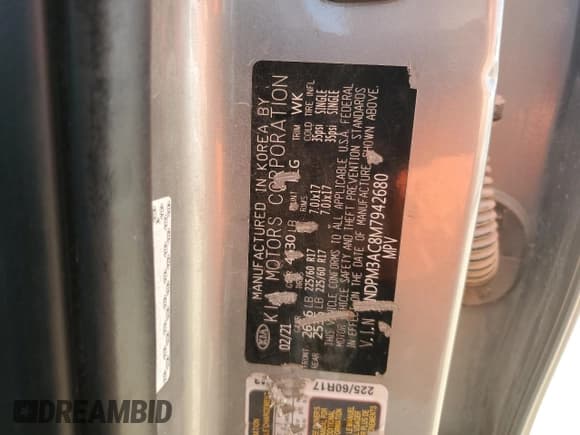 ✅ 2021 Kia Sportage LX • VIN: KNDPM3AC8M7942680 • Lot: 87074205. Listed on Copart with 114,256 mi. Free auction sales archive from the USA and detailed vehicle history report at DreamBid. Image 13.