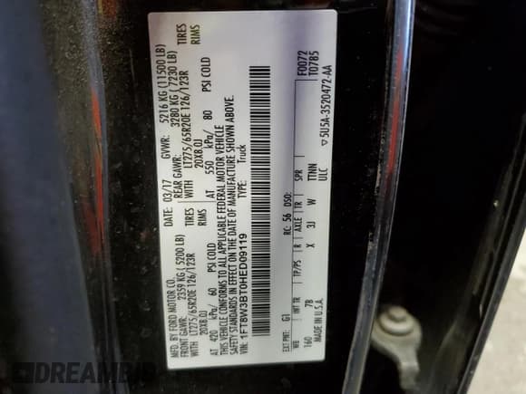 ✅ 2017 Ford F-350 Platinum • VIN: 1FT8W3BT0HED09119 • Lot: 89123445. Wystawiony na Copart z przebiegiem 120 230 mil. Bezpłatny archiwum sprzedaży aukcyjnych z USA i szczegółowy raport historii pojazdu na DreamBid. Zdjęcie 12.