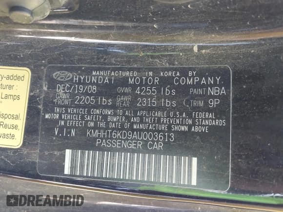 ✅ 2010 Hyundai Genesis Coupe R-Spec • VIN: KMHHT6KD9AU003613 • Lot: 41717394. Wystawiony na IAAI z przebiegiem 85 343 mil. Bezpłatny archiwum sprzedaży aukcyjnych z USA i szczegółowy raport historii pojazdu na DreamBid. Zdjęcie 9.