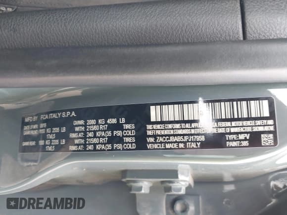 ✅ 2018 Jeep Renegade Sport • VIN: ZACCJBAB5JPJ17958 • Лот: 43282042. Опубликован ранее на IAAI с пробегом 130 629 миль. Бесплатный доступ к архиву аукционных продаж из США и подробный отчёт об истории автомобиля на DreamBid. Изображение 9.