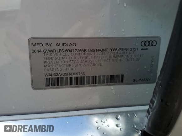 ✅ 2015 Audi A8 4.0T • VIN: WAU32AFD9FN009733 • Lot: 81575755. Wystawiony na Copart z przebiegiem 102 663 mil. Bezpłatny archiwum sprzedaży aukcyjnych z USA i szczegółowy raport historii pojazdu na DreamBid. Zdjęcie 12.