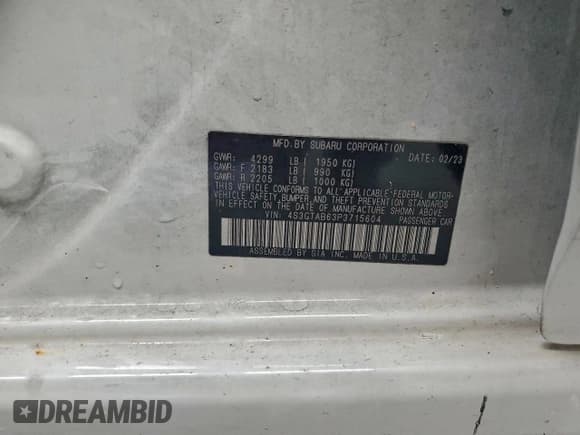 ✅ 2023 Subaru Impreza • VIN: 4S3GTAB63P3715604 • Lot: 93973045. Listed on Copart with 152,026 mi. Free auction sales archive from the USA and detailed vehicle history report at DreamBid. Image 13.