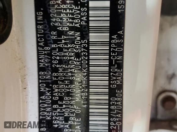 ✅ 2019 Toyota Camry XSE • VIN: 4T1BZ1HK4KU023735 • Лот: 89900785. Опубликован ранее на Copart с пробегом 132 437 миль. Бесплатный доступ к архиву аукционных продаж из США и подробный отчёт об истории автомобиля на DreamBid. Изображение 12.