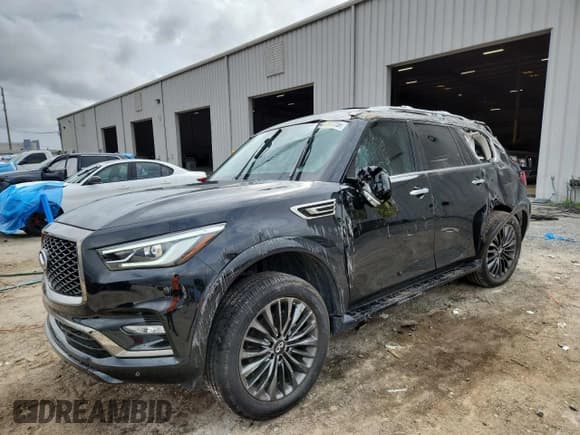 ✅ 2024 Infiniti QX80 Luxe • VIN: JN8AZ2AE0R9329648 • Лот: 85829725. Опубликован ранее на Copart с пробегом 27 140 миль. Бесплатный доступ к архиву аукционных продаж из США и подробный отчёт об истории автомобиля на DreamBid. Изображение 1.