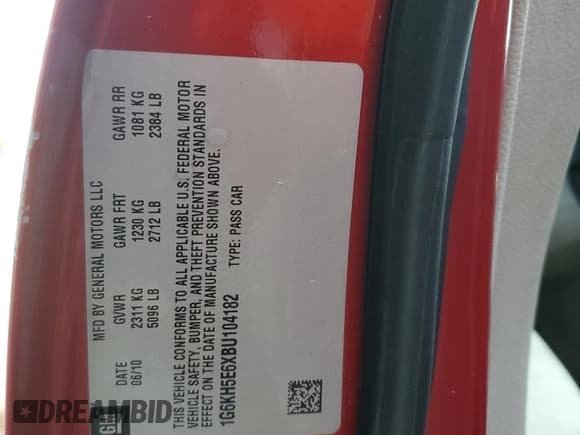 ✅ 2011 Cadillac DTS Premium Collection • VIN: 1G6KH5E6XBU104182 • Lot: 84391665. Wystawiony na Copart z przebiegiem 196 202 mil. Bezpłatny archiwum sprzedaży aukcyjnych z USA i szczegółowy raport historii pojazdu na DreamBid. Zdjęcie 12.