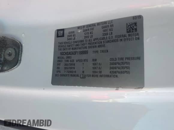 2015 Chevrolet Colorado 2WD WT with VIN 1GCHSAEA3F1188889, listed as a Copart auction lot 90101445 with 145,090 mi miles and Clean title. Bid and sale history available at DreamBid. Image 12.