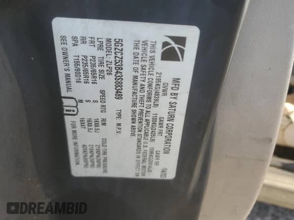 ✅ 2003 Saturn VUE • VIN: 5GZCZ53B43S883489 • Lot: 88301415. Wystawiony na Copart z przebiegiem Nie podano. Bezpłatny archiwum sprzedaży aukcyjnych z USA i szczegółowy raport historii pojazdu na DreamBid. Zdjęcie 14.