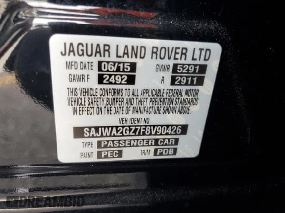 ✅ 2015 Jaguar XJ Portfolio • VIN: SAJWA2GZ7F8V90426 • Lot: 81521665. Wystawiony na Copart z przebiegiem 83 564 mil. Bezpłatny archiwum sprzedaży aukcyjnych z USA i szczegółowy raport historii pojazdu na DreamBid. Zdjęcie 12.