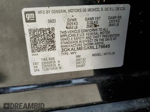 ✅ 2024 GMC Terrain SLE • VIN: 3GKALMEGXRL179645 • Lot: 60807005. Listed on Copart with Not provided. Free auction sales archive from the USA and detailed vehicle history report at DreamBid. Image 13.