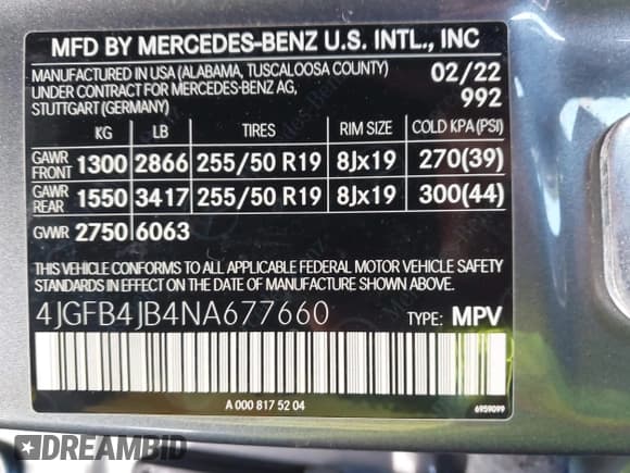 ✅ 2022 Mercedes-Benz GLE 350 • VIN: 4JGFB4JB4NA677660 • Lot: 42201815. Wystawiony na IAAI z przebiegiem 55 779 mil. Bezpłatny archiwum sprzedaży aukcyjnych z USA i szczegółowy raport historii pojazdu na DreamBid. Zdjęcie 9.