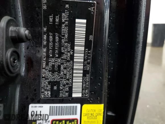 ✅ 2016 Toyota Sienna LE AAS • VIN: 5TDKK3DC9GS759584 • Lot: 62412365. Listed on Copart with 152,266 mi. Free auction sales archive from the USA and detailed vehicle history report at DreamBid. Image 13.