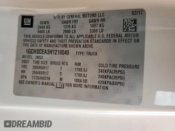 ✅ 2017 Chevrolet Colorado 2WD LT • VIN: 1GCHSCEA3H1218049 • Lot: 51486485. Listed on Copart with 70,018 mi. Free auction sales archive from the USA and detailed vehicle history report at DreamBid. Image 12.