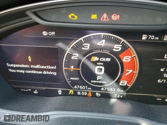 ✅ 2020 Audi SQ5 Prestige • VIN: WA1C4AFY5L2058550 • Lot: 58251994. Listed on Copart with 47,601 mi. Free auction sales archive from the USA and detailed vehicle history report at DreamBid. Image 9.