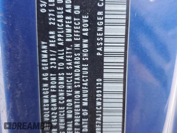 ✅ 2012 Volkswagen Golf R w/Sunroof & Navi • VIN: WVWRF7AJ1CW309130 • Lot: 85529265. Listed on Copart with 148,822 mi. Free auction sales archive from the USA and detailed vehicle history report at DreamBid. Image 14.