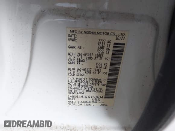 ✅ 2023 Nissan Frontier SV • VIN: 1N6ED1EJ8PN615004 • Lot: 42733880. Wystawiony na IAAI z przebiegiem 12 012 mil. Bezpłatny archiwum sprzedaży aukcyjnych z USA i szczegółowy raport historii pojazdu na DreamBid. Zdjęcie 9.