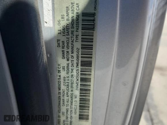 ✅ 2007 Volkswagen Beetle • VIN: 3VWEW31C57M508502 • Лот: 71842205. Опубликован ранее на Copart с пробегом 63 627 миль. Бесплатный доступ к архиву аукционных продаж из США и подробный отчёт об истории автомобиля на DreamBid. Изображение 12.