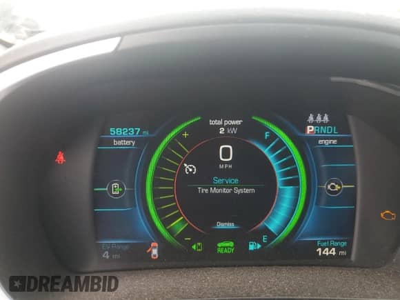 2016 Chevrolet Volt LT with VIN 1G1RC6S54GU134175, listed as a Copart auction lot 89858225 with 58,237 mi miles and Salvage title. Bid and sale history available at DreamBid. Image 9.