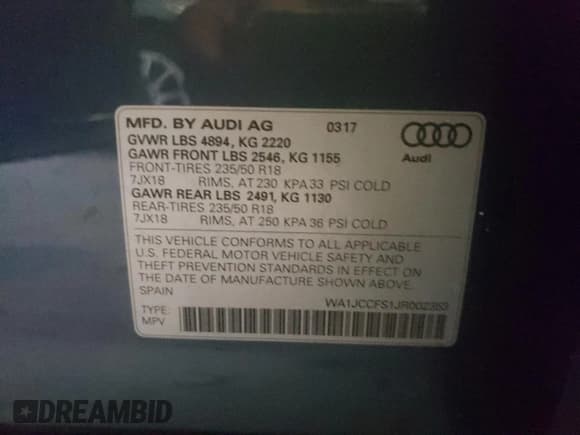 ✅ 2018 Audi Q3 Premium Plus • VIN: WA1JCCFS1JR002353 • Lot: 73170522. Wystawiony na Copart z przebiegiem 52 210 mil. Bezpłatny archiwum sprzedaży aukcyjnych z USA i szczegółowy raport historii pojazdu na DreamBid. Zdjęcie 13.