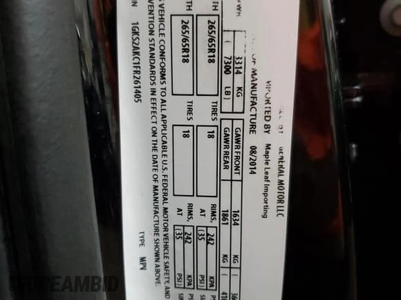 ✅ 2015 GMC Yukon SLE • VIN: 1GKS2AKC1FR261405 • Лот: 81638295. Опубликован ранее на Copart с пробегом 138 746 миль. Бесплатный доступ к архиву аукционных продаж из США и подробный отчёт об истории автомобиля на DreamBid. Изображение 13.