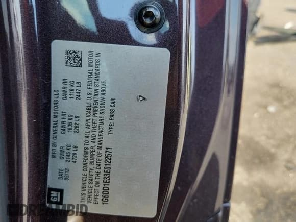 ✅ 2014 Cadillac CTS Premium • VIN: 1G6DD1E33E0122571 • Лот: 81069885. Опубликован ранее на Copart с пробегом 80 116 миль. Бесплатный доступ к архиву аукционных продаж из США и подробный отчёт об истории автомобиля на DreamBid. Изображение 12.