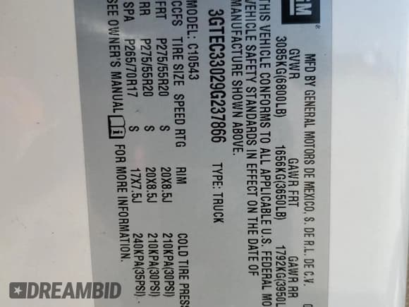 ✅ 2009 GMC Sierra 1500 SLT • VIN: 3GTEC33029G237866 • Лот: 42431645. Опубликован ранее на Copart с пробегом 252 809 миль. Бесплатный доступ к архиву аукционных продаж из США и подробный отчёт об истории автомобиля на DreamBid. Изображение 15.