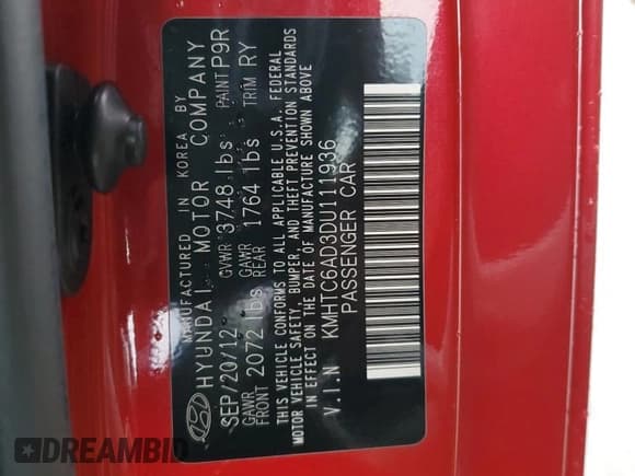 ✅ 2013 Hyundai Veloster w/Black Int • VIN: KMHTC6AD3DU111936 • Lot: 86874854. Wystawiony na Copart z przebiegiem 99 696 mil. Bezpłatny archiwum sprzedaży aukcyjnych z USA i szczegółowy raport historii pojazdu na DreamBid. Zdjęcie 14.