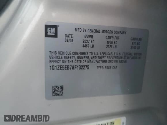 ✅ 2010 Chevrolet Malibu LTZ • VIN: 1G1ZE5EB7AF132275 • Lot: 81750914. Listed on Copart with 97,461 mi. Free auction sales archive from the USA and detailed vehicle history report at DreamBid. Image 12.