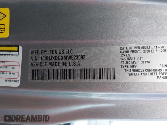 ✅ 2021 Jeep Wrangler Unlimited Sport S • VIN: 1C4HJXDGXMW523092 • Лот: 42214857. Опубликован ранее на IAAI с пробегом 76 169 миль. Бесплатный доступ к архиву аукционных продаж из США и подробный отчёт об истории автомобиля на DreamBid. Изображение 9.