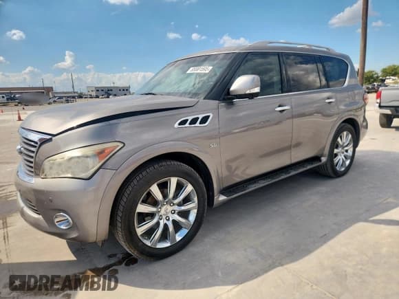 ✅ 2014 Infiniti QX80 • VIN: JN8AZ2NF6E9554878 • Лот: 85581595. Опубликован ранее на Copart с пробегом 143 214 миль. Бесплатный доступ к архиву аукционных продаж из США и подробный отчёт об истории автомобиля на DreamBid. Изображение 1.