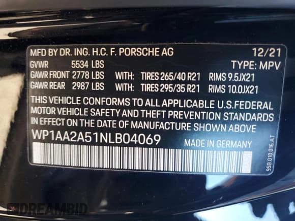 ✅ 2022 Porsche Macan • VIN: WP1AA2A51NLB04069 • Lot: 92630095. Wystawiony na Copart z przebiegiem 19 558 mil. Bezpłatny archiwum sprzedaży aukcyjnych z USA i szczegółowy raport historii pojazdu na DreamBid. Zdjęcie 13.