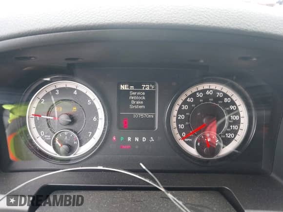 2019 Ram 1500 Big Horn with VIN 1C6RR6TT2KS561630, listed as a IAAI auction lot 43203396 with 107,570 mi miles and . Bid and sale history available at DreamBid. Image 7.