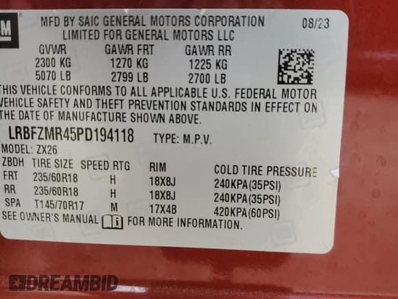 ✅ 2023 Buick Envision Preferred • VIN: LRBFZMR45PD194118 • Лот: 50801275. Опубликован ранее на Copart с пробегом 937 миль. Бесплатный доступ к архиву аукционных продаж из США и подробный отчёт об истории автомобиля на DreamBid. Изображение 13.