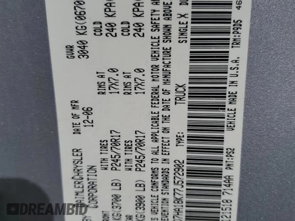 ✅ 2007 Dodge 1500 ST • VIN: 1D7HA18K77J572902 • Лот: 77627844. Опубликован ранее на Copart с пробегом 123 796 миль. Бесплатный доступ к архиву аукционных продаж из США и подробный отчёт об истории автомобиля на DreamBid. Изображение 12.