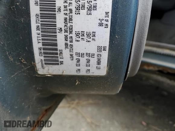 ✅ 1998 Jeep Cherokee Sport • VIN: 1J4FJ68S9WL241184 • Lot: 87360684. Listed on Copart with 257,954 mi. Free auction sales archive from the USA and detailed vehicle history report at DreamBid. Image 12.