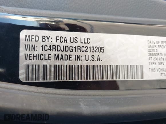 ✅ 2024 Dodge Durango GT Plus • VIN: 1C4RDJDG1RC213205 • Lot: 43902761. Listed on IAAI with 34,445 mi. Free auction sales archive from the USA and detailed vehicle history report at DreamBid. Image 4.