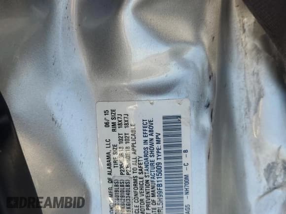 ✅ 2015 Honda Odyssey Touring Elite • VIN: 5FNRL5H99FB115009 • Lot: 89529835. Listed on Copart with Not provided. Free auction sales archive from the USA and detailed vehicle history report at DreamBid. Image 13.