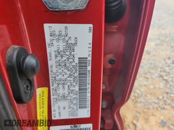 ✅ 2013 Toyota Tacoma • VIN: 5TFJX4CN5DX031028 • Lot: 67145295. Listed on Copart with 212,002 mi. Free auction sales archive from the USA and detailed vehicle history report at DreamBid. Image 12.