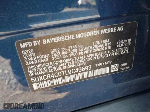 ✅ 2020 BMW X5 sDrive40i • VIN: 5UXCR4C07L9C49693 • Lot: 43263987. Wystawiony na IAAI z przebiegiem 50 000 mil. Bezpłatny archiwum sprzedaży aukcyjnych z USA i szczegółowy raport historii pojazdu na DreamBid. Zdjęcie 9.
