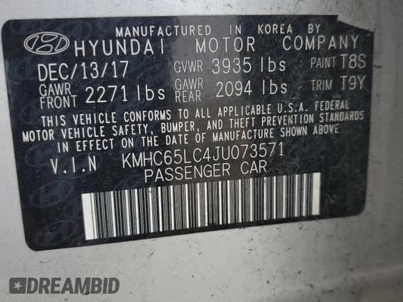 ✅ 2018 Hyundai Ioniq Blue • VIN: KMHC65LC4JU073571 • Lot: 46616105. Wystawiony na Copart z przebiegiem 75 213 mil. Bezpłatny archiwum sprzedaży aukcyjnych z USA i szczegółowy raport historii pojazdu na DreamBid. Zdjęcie 13.