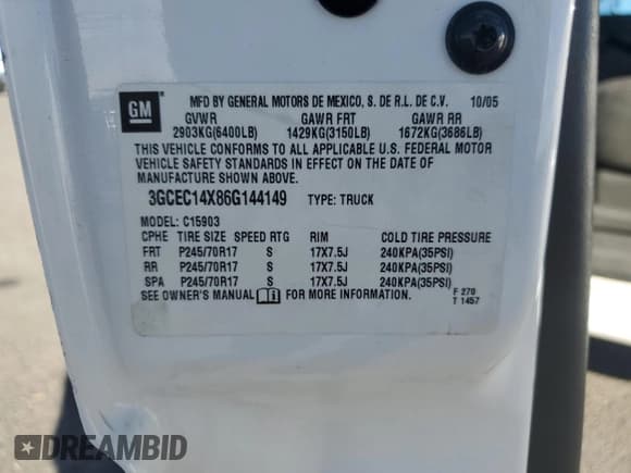 ✅ 2006 Chevrolet Silverado 1500 Work Truck • VIN: 3GCEC14X86G144149 • Lot: 90646475. Listed on Copart with 151,589 mi. Free auction sales archive from the USA and detailed vehicle history report at DreamBid. Image 12.