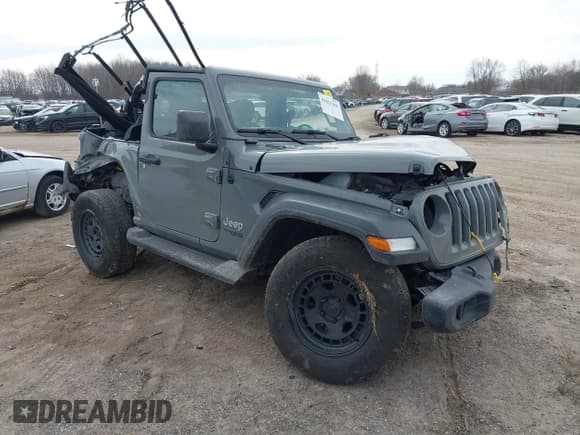 ✅ 2018 Jeep Wrangler Sport S • VIN: 1C4GJXAGXJW197483 • Lot: 41825305. Listed on IAAI with 64,173 mi. Free auction sales archive from the USA and detailed vehicle history report at DreamBid. Image 1.