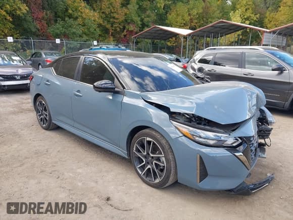 ✅ 2025 Nissan Sentra SR • VIN: 3N1AB8DVXSY265068 • Lot: 43514979. Listed on IAAI with 9,128 mi. Free auction sales archive from the USA and detailed vehicle history report at DreamBid. Image 1.