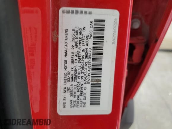 ✅ 2003 Pontiac Vibe • VIN: 5Y2SM64813Z409379 • Lot: 68534204. Wystawiony na Copart z przebiegiem Nie podano. Bezpłatny archiwum sprzedaży aukcyjnych z USA i szczegółowy raport historii pojazdu na DreamBid. Zdjęcie 13.