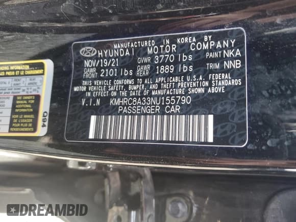✅ 2022 Hyundai Venue SEL • VIN: KMHRC8A33NU155790 • Lot: 71429414. Listed on Copart with 55,744 mi. Free auction sales archive from the USA and detailed vehicle history report at DreamBid. Image 12.