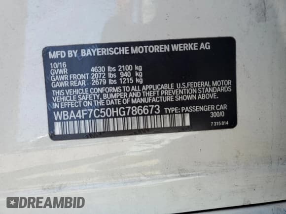 ✅ 2017 BMW 4 Series 430i • VIN: WBA4F7C50HG786673 • Lot: 80759195. Listed on Copart with 162,296 mi. Free auction sales archive from the USA and detailed vehicle history report at DreamBid. Image 12.