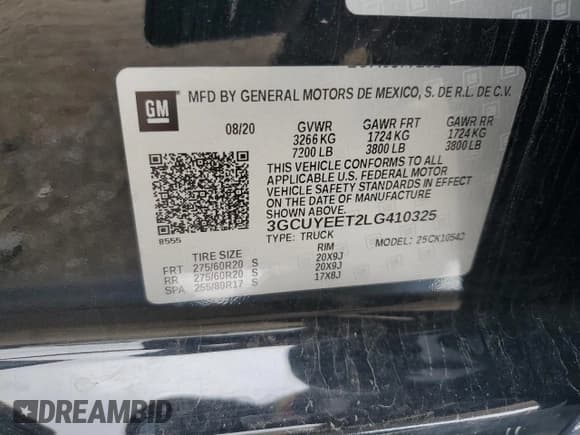 ✅ 2020 Chevrolet Silverado 1500 RST • VIN: 3GCUYEET2LG410325 • Лот: 84037775. Опубликован ранее на Copart с пробегом 148 125 миль. Бесплатный доступ к архиву аукционных продаж из США и подробный отчёт об истории автомобиля на DreamBid. Изображение 13.