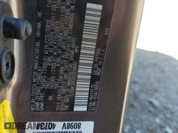 ✅ 2012 Toyota Sienna SE • VIN: 5TDXK3DC5CS239687 • Lot: 71195805. Listed on Copart with 115,143 mi. Free auction sales archive from the USA and detailed vehicle history report at DreamBid. Image 13.